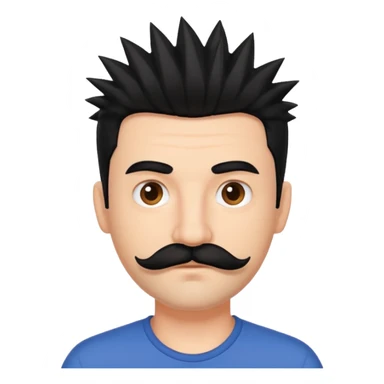 spiky haired mustached man sticker