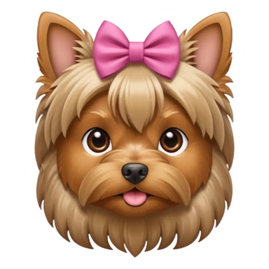 A yorkshire terrier whit a bow sticker