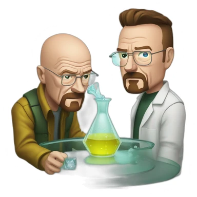 walter white making glass with jesse pinkman sticker