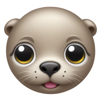 a cute seal with big eyes and s small mouth and nose in pink pijamas  sticker