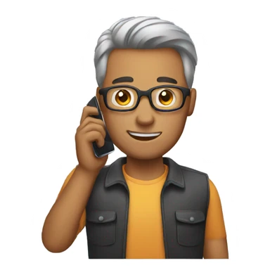 man holding phone  sticker