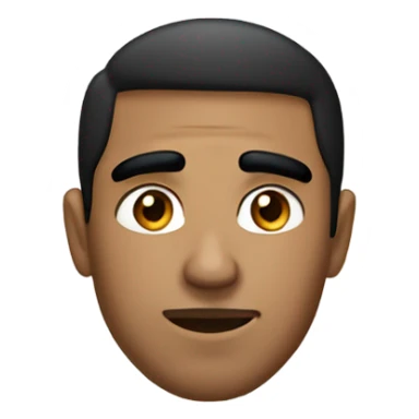 the guy is 20+ years old, black-haired, with thick black eyebrows, a snub nose and a pointed chin sticker