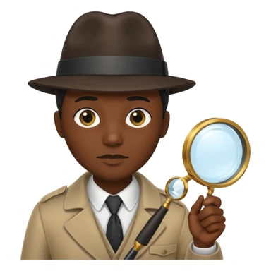 detective, black, magnifying glass sticker