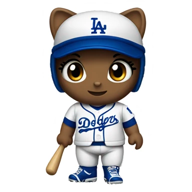 Hello kitty with dodgers jersey  sticker