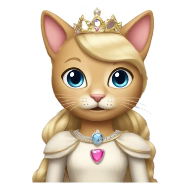 a cat wearing a princess costume sticker