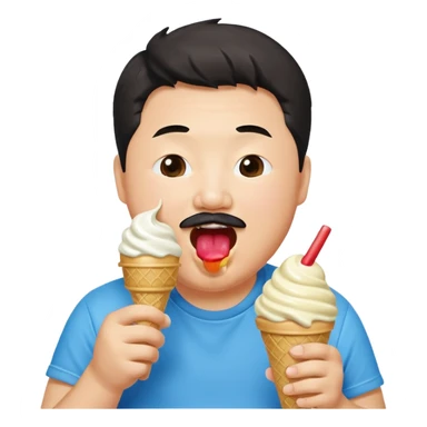 bobby Lee the comedian eating ice cream joyfully sticker
