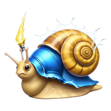 snail with electric sparks and a lightning-shaped shell emoji sticker