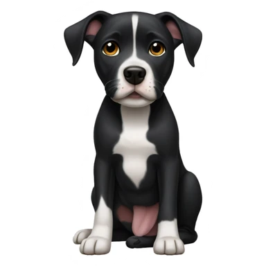 Black dog with white chest pitbull mix sticker