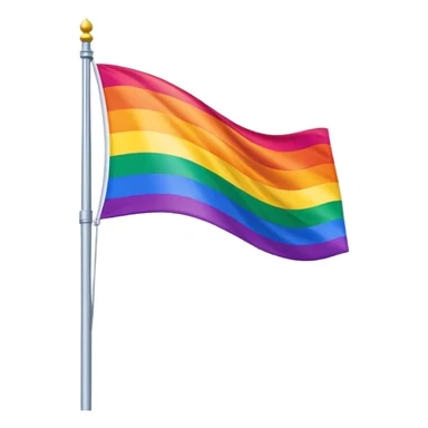 The gay flag on a flag pole sticker