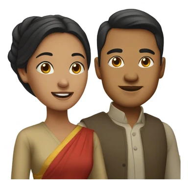 Vietnamese man and Bengali woman sticker