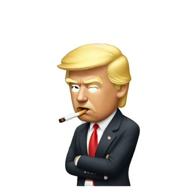 Trump smoking a tobacco  sticker