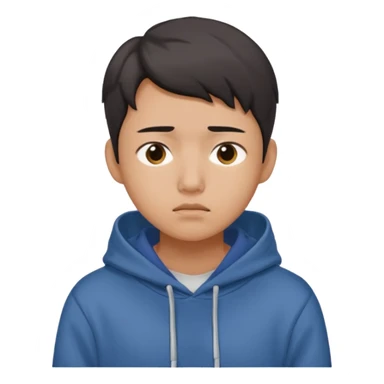 South Korean college student with a worried face (melange hoodie) sticker