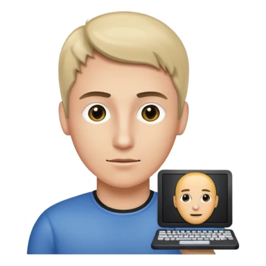 an icon of a person with a small computer chip next to him sticker
