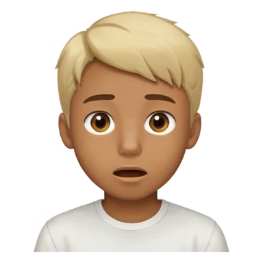 1boy, male_focus, solo, transparent_background, brown_eyes, shirt, looking_at_viewer, white_shirt, blonde_hair, portrait, open_mouth, brown_hair sticker