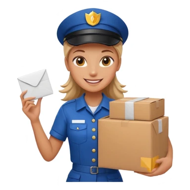 female delivery courier sticker