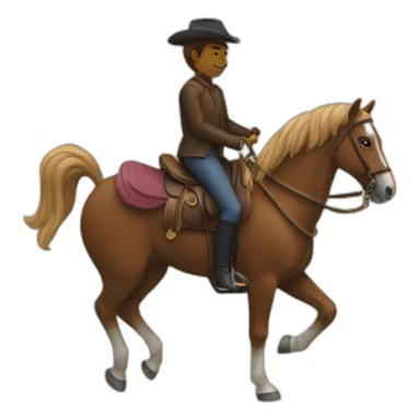 two people on a horse sticker