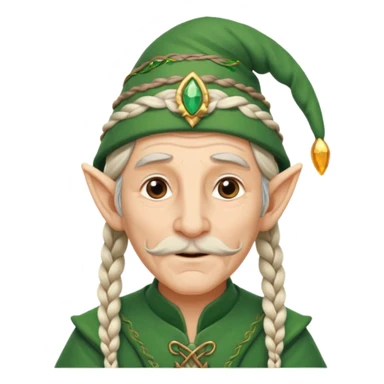 elves with braided hair old man sticker