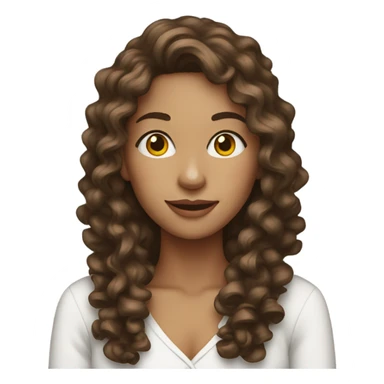 Woman with long brown curly hair as Santa claus sticker