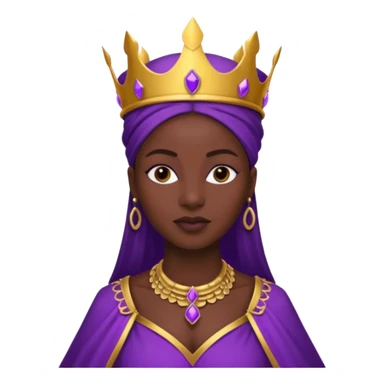 African queen wearing purple royalty attire  sticker