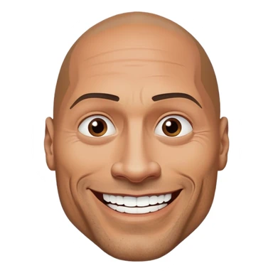 Dwayne the rock Johnson making creepy smile sticker