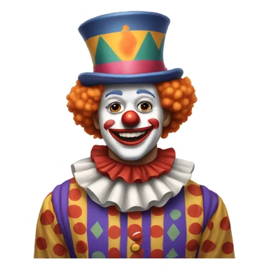 Clown emoji with 😔  sticker