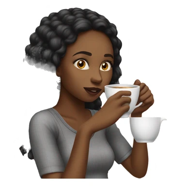 black girls drinking tea gossip  sticker