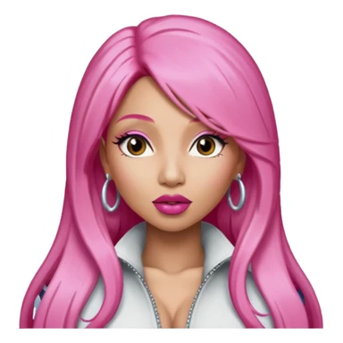 Nicki Minaj with long pink hair sticker