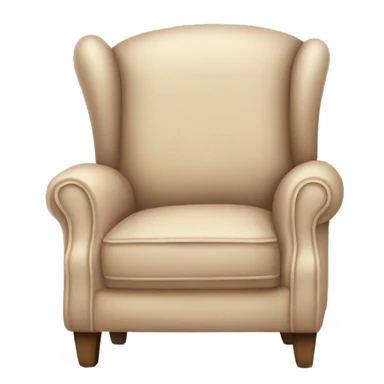 Beige colored Armchair - blanket - book sticker