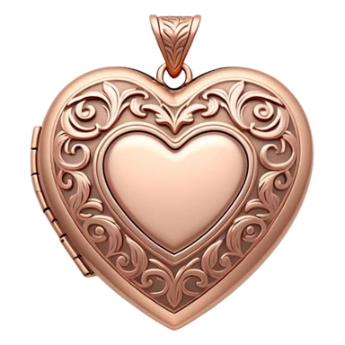 Rose gold heart locket with decorative details sticker