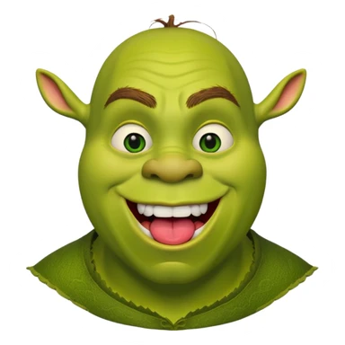 shrek making silly face with tongue out sticker