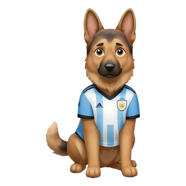 German shepherd usando camisa da Argentina full body  sticker