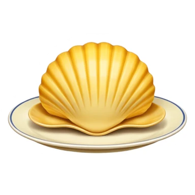 butter in the shape of a shell on a white vintage plate sticker