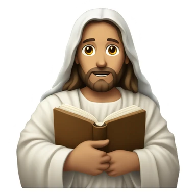 Jesus Christ holding an open Bible sticker