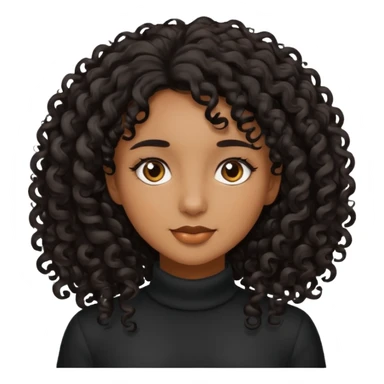 Brown skinned girl with medium length really curly black hair sticker