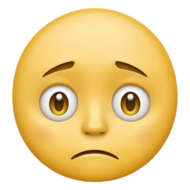 disappointed face emoji, classic yellow face, downturned mouth, sad eyes, simple and expressive sticker