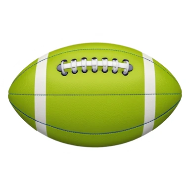 American football with lime green leather and navy-blue stitching sticker
