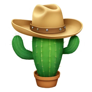 Cactus wearing cowboy hat sticker