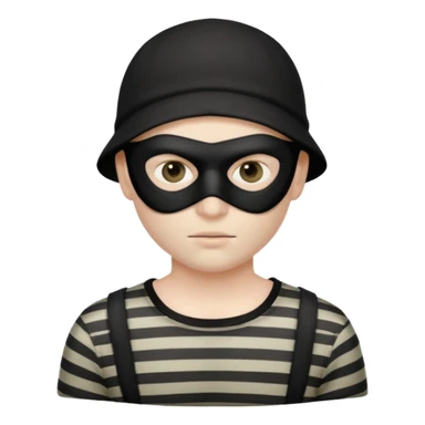 Thief in black mask and stripped shirt sticker