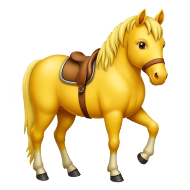 caballo amarillo con una rana montándolo  sticker