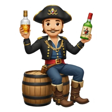 Captain Morgan logo with his foot up on a barrel his foot up on a barrel sticker