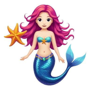 Mermaid with a starfish sticker