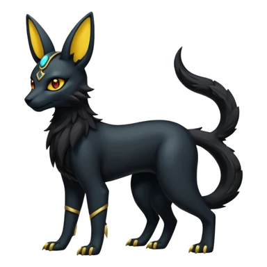 Black Dark Furry Fluffy Modern Futuristic Cyber-Umbreon-Salandit-Bastet-Anubis-fusion full body sticker