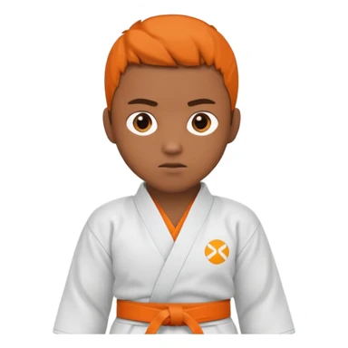 judoka brun avec ceinture orange sticker