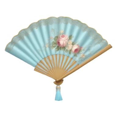 rococo hand fan Sky bleu  sticker