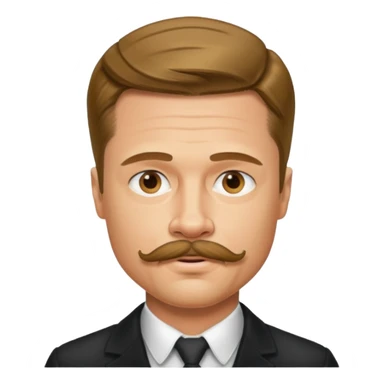 brad pitt with stache sticker