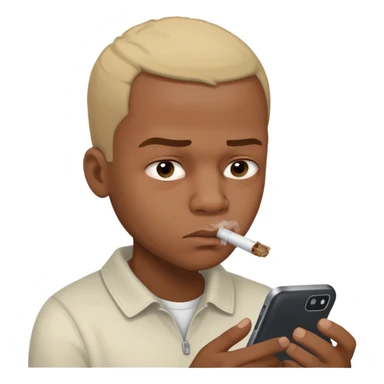 black man doing a line of coke from his phone sticker