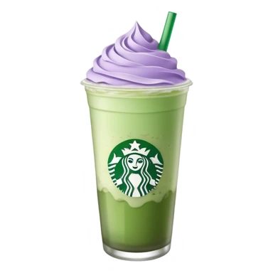Starbucks light green and lavender layered iced matcha latte sticker