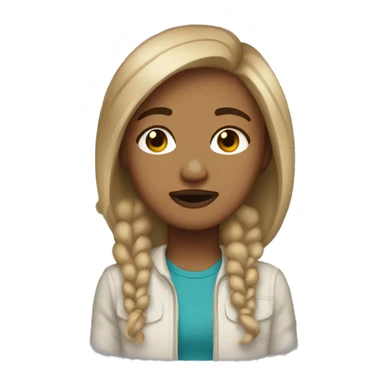 digusted light skin brown hair sticker