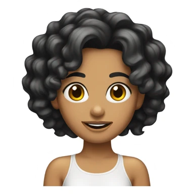 Chica morena con cabello rizado negro sticker