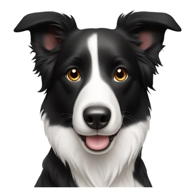 Border Collie Black white with short hair and pricked ears  sticker